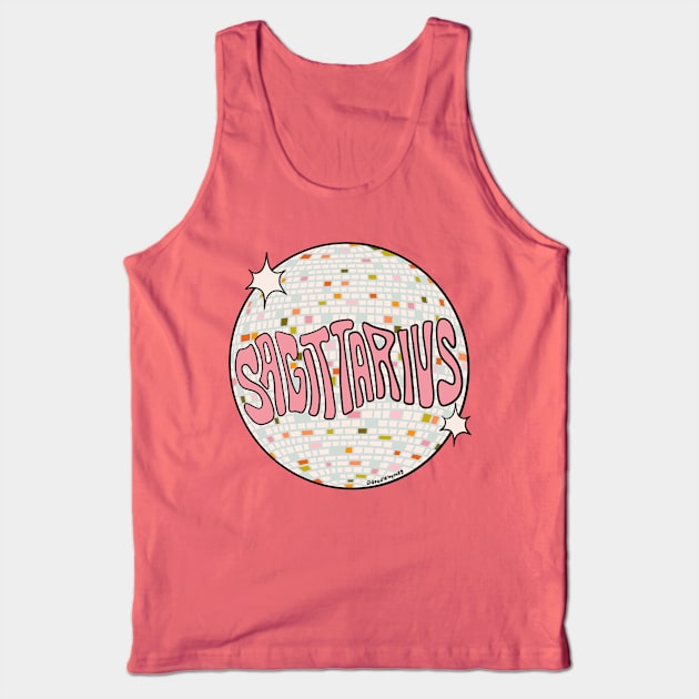 Sagittarius Disco Ball Tank Top by Doodle by Meg